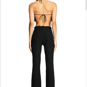 Black crop top tie back